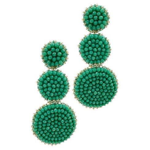 Adornia Green Beaded Drop Earring Target