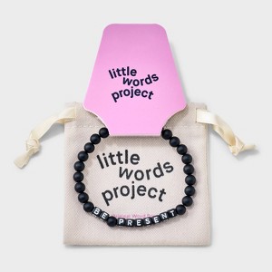 Little Words Project Be Present Beaded Bracelet - Black - 1 of 4