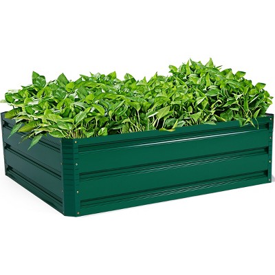 Costway 40"x32" Patio Raised Garden Bed Vegetable Flower Plant Dark Green New