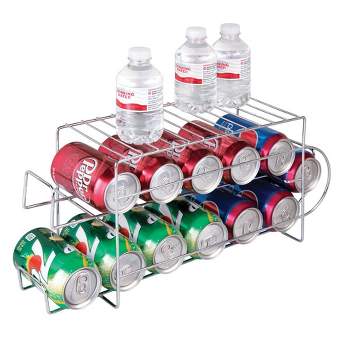 mDesign Metal 2-Tier Pop/Soda and Food Can Storage Dispenser Rack
