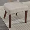 NicBex Dining Chairs Set of 2 Upholstered Chair Farmhouse Linen Fabric Accent Chair Curved Backrest with Copper Nails for Kitchen, Bedroom - 2 of 4