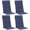 vidaXL Highback Chair Cushions 4 pcs Navy Blue Fabric - 3 of 4