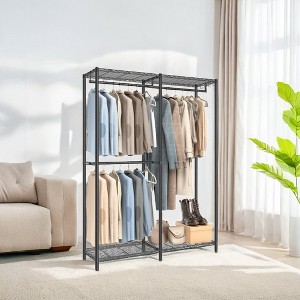 Heavy-Duty Metal Garment Rack, Freestanding Wardrobe Closet, Clothing Racks, 15.8 x 47.2 x 70.9 Inches Clothes Rack Ink Black - 1 of 4