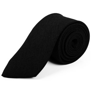 Men's Solid Color 2.75 Inch Wide And 57 Inch Long 100% Cotton Neckties - 1 of 4