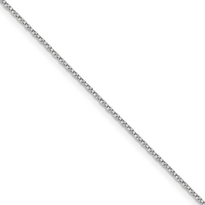 Black Bow Jewelry 1mm, 14k White Gold, Twisted Box Chain Necklace