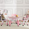5-Piece Height Adjustable Kids Table and Chairs Set - 300lbs Capacity, Foldable, Non-Slip, for Ages 2-10, Indoor/Outdoor Use - 2 of 4