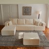 133.86" Cloud Modular U-Shaped Sectional Sofa with Ottoman, Soft Corded Fabric, Deep Seat Frameless Couch, High-Density Foam, No Assembly Required - 2 of 4