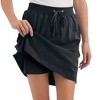 Collections Etc Drawstring Cotton Knit Pull-On Skort with Elastic Waistband - Casual Summer Apparel - 3 of 4