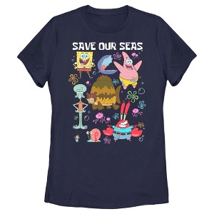 Women's SpongeBob SquarePants Save Our Seas T-Shirt - 1 of 4
