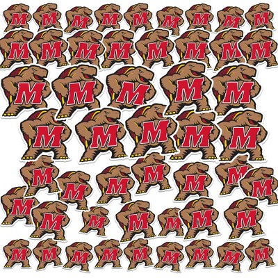 University of Maryland Primary Logo 50ct Vinyl Large Deluxe Stickers Variety Pack