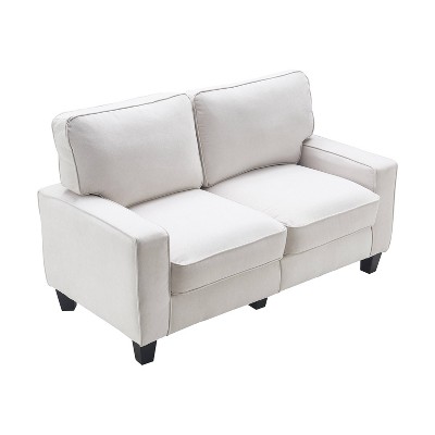 Serta Palisades 61" Cream Microfiber Loveseat with Pillow Back