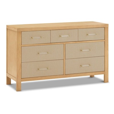 Image of Namesake Eloise 7 Drawer Assembled Dresser - Honey/Performance Sand Eco-Weave
