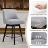 Dyonery 26" Swivel Counter Height Bar Stools with Backrests, Upholstered Seats & Wood Legs for Kitchen Island - 4 of 4