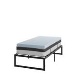 Emma and Oliver Complete Bed Set: Metal Platform Frame; Hybrid Pocket Spring Mattress in a Box and Cool Gel Memory Foam Topper