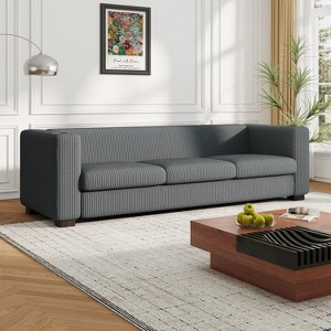 Christopher Knight Home Juvina Modern 80" Upholstered 3 Seater Sofa with USB Ports and Cup Holders - 1 of 4