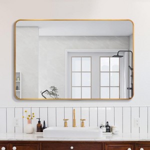 TUYOHW 30x40 Inch Wall Mount Bathroom Mirror,Modern Rectangular Wall Mount Vanity Mirror with Metal Frame for Bathroom,Bedroom - 1 of 4