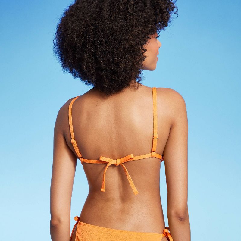Women's Crepe Triangle Bikini Top - Shade & Shore™ Orange, 3 of 7