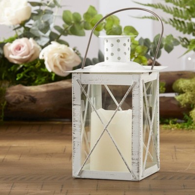 Kate Aspen Luminous White Lantern Tea Light Holder - Medium, (set