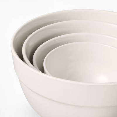 4pc Stoneware Mixing Bowl Set Cream - Figmint™ ‼️ A COUPLE OF SCRATCHES‼️