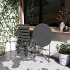 SEVOBAL 3-Piece Set Folding Bistro Table and Chairs Weather Resistant Conversation for Bistro Balcony Porch Yard Garden Indoor, Gray, 38.3"*24"*6.7" - 2 of 4