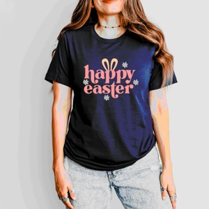 Simply Sage Market Happy Easter With Ears Short Sleeve Tee - 1 of 4