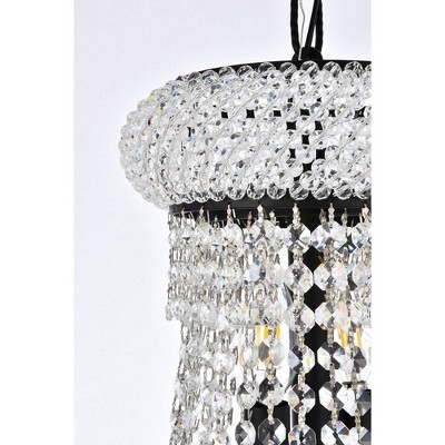 Black and Clear Crystal 14-Light Mini Chandelier