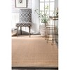 Nuloom Laurel Solid 8x10 Jute Area Rug for Dining Room Rug Neutral Rug Living Room Rug Kitchen, Light Grey - 3 of 3