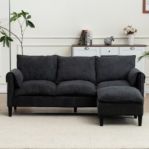 SKRAN 3-Seater Modern L-Shaped Sectional Sofa with Movable Ottoman＆Storage,, Sleeper Deep Seat Cloud Couch for Living Room, Apartment, Office - 1 of 4