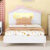 Twin/Full Size Wood Platform Bed with House-Shaped Headboard and Motion Activated Night Lights - ModernLuxe - 2 of 4