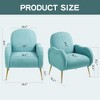 APRILSOUL Accent Chair, Metal Gold Legs, Snowflake Fabric, Single Sofa, Holds 300lbs, Living Room Bedroom Dining Room, Guest Club Chair,Beige/Cyan - 4 of 4