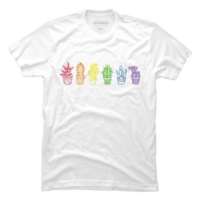 Adult Design By Humans Cactus Lover Succulent Rainbow Pride Garden By Avocato T-Shirt