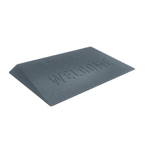 EZ-ACCESS TRANSITIONS Low Pile Transitional Non Slip Rectangular Rubber Angled Entry Mat Ideal for Indoor and Outdoor Use, Black - 1 of 4