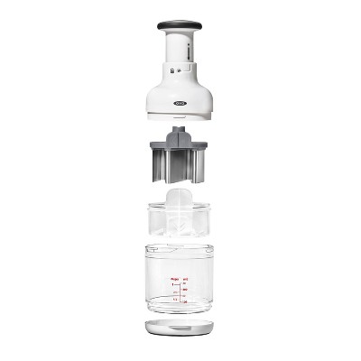 OXO White Manual Food Chopper with Stainless Steel Blade