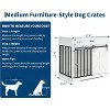 Coucheta Dog Crate Furniture, 37.8" Large Dog Kennel Indoor, Wooden Kennel Table with Sliding Barn Door and Storage Drawer, Indoor Dog House - 2 of 4