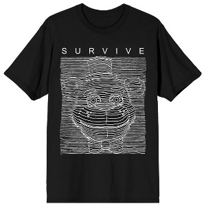 Five Nights Black and White Survive Shirt, Sketch White High Density Lines Design, T-Shirt with Message FNAF - 1 of 3