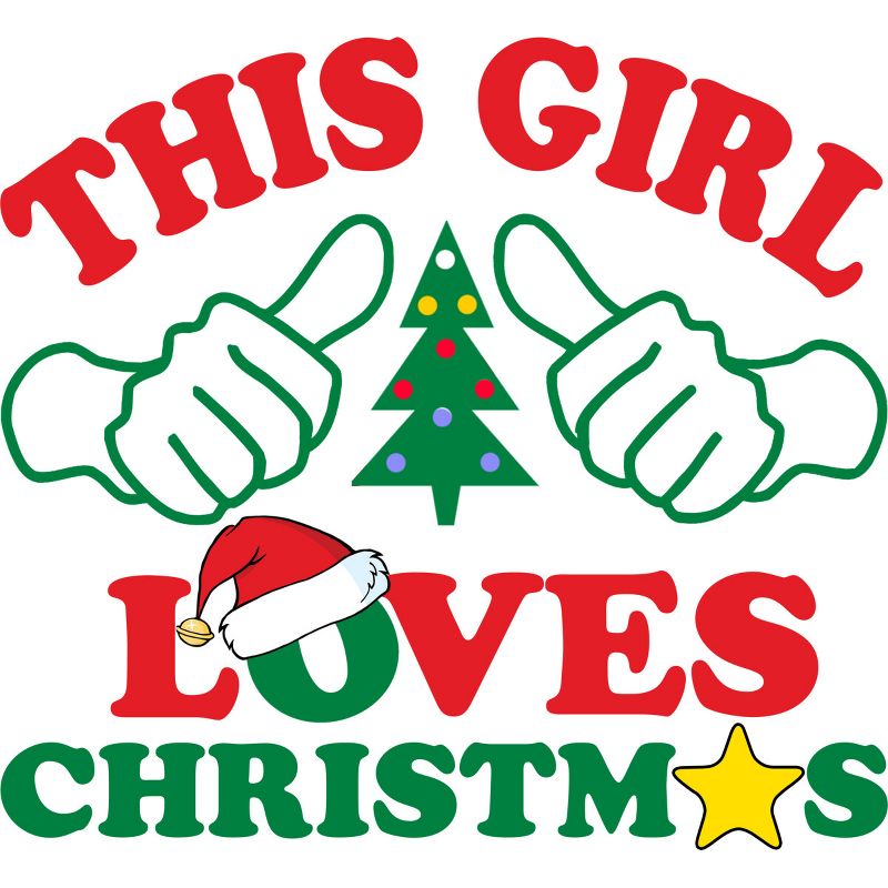 Junior's Design By Humans This Girl Loves Christmas Thumbs By personalized T-Shirt, 2 of 4