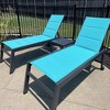 PURPLE LEAF Patio Chaise Lounge Set 2 Pieces Textilene Pool Lounge Chairs with Wheels Sunbathing Chair for Outdoor, Beach, Yard, Side Table Included - 3 of 4
