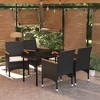 vidaXL Patio Dining Set Outdoor Dining Set Table and Chair Set for Garden - 55.1" Table Length Black 4 Items - 2 of 4