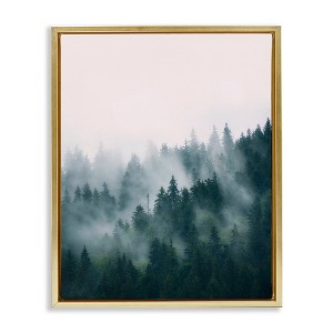 Stupell Industries Misty Forest Trees Floating Frame Canvas Art - 1 of 4