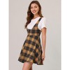 Allegra K Women's Pinafore Overall Tartan Checks Braces A-line Suspender Skirt - 2 of 4