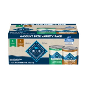Blue Buffalo Homestyle Recipe Pate Variety Pack Turkey and Lamb Flavor Adult Wet Dog Food - 12.5oz/6pk - 1 of 4