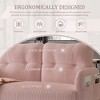 MOONMISS corduroy fabric, comfortable monochrome double sofa, suitable for living rooms and bedrooms - 3 of 4