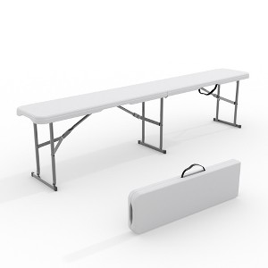 Metal Folding Picnic Bench - Portable HDPE Top Camping Seat for Garden, Sports, Parties | Indoor&Outdoor - 1 of 4