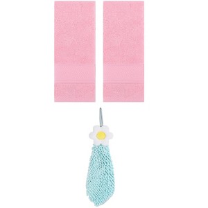 REGALWOVEN 3 Pcs Soft Absorbent Hand Towel Bathroom Decorative Set - 1 of 4