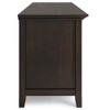 72" Solid Wood TV Media Stand with Handcrafted Brunette Brown Stain Finish, Cord Management, and Adjustable Shelves for Living Room - 3 of 4