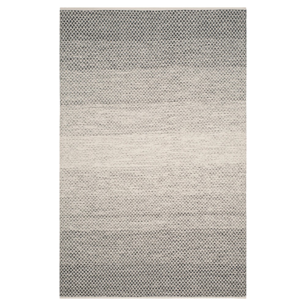 6'x9' Black/Ivory Geometric Flatweave Woven Area Rug - Safavieh