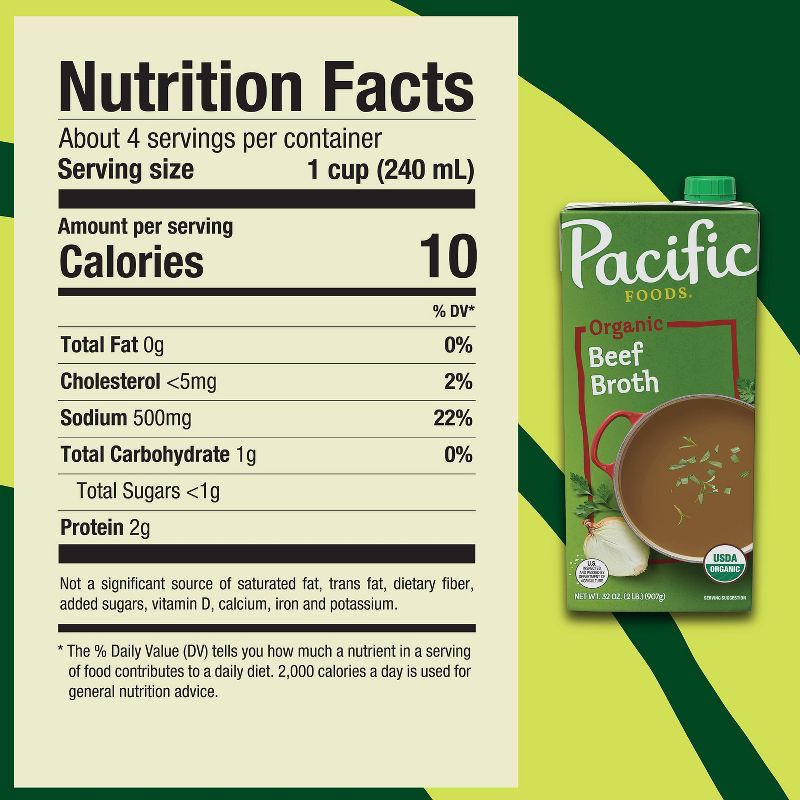 Pacific Foods Gluten Free Organic Beef Broth - 32oz, 3 of 11