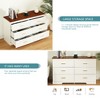 Dresser For Bedroom, Rustic Farmhouse 6-Drawer Dresser, Buffet Server Cabinet Console Table W/Gold Metal Handles, Storage Cabinet For Home - 4 of 4