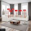 AndMakers 120 in. W Square Arm 6-piece L Shaped Microfiber Modern Sectional Sofa in White - 2 of 4