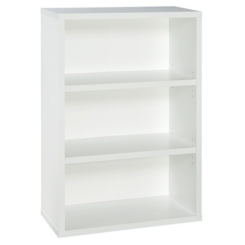 3 Shelf Bookshelf White Closetmaid, 30 Inch Tall Bookcase White